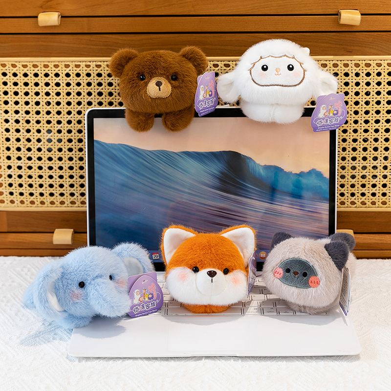 【官方正版】黑猫冰箱贴小羊陪伴抱手狐狸玩偶学习搭子生日礼物女孩