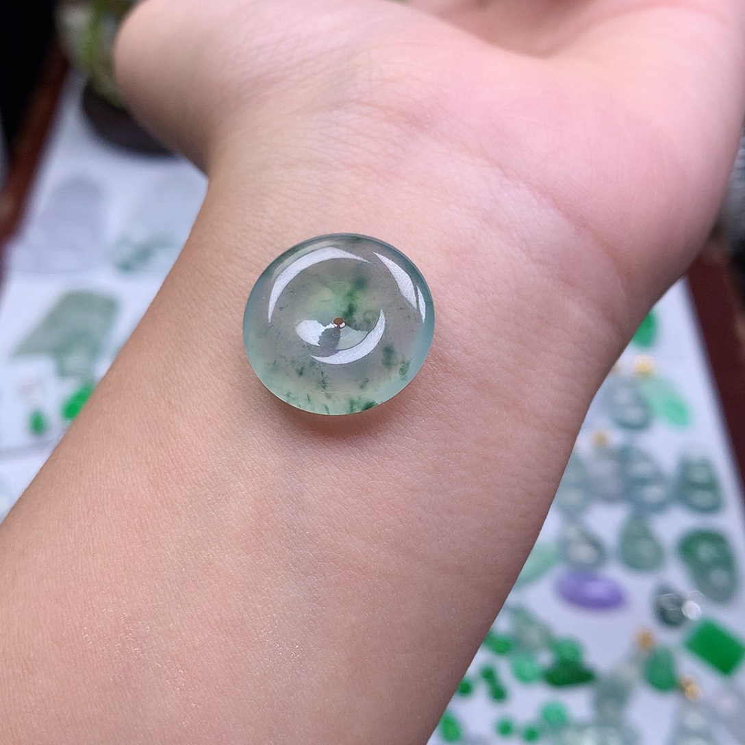 翡翠裸石缅甸天然A货翡翠冰种平安扣