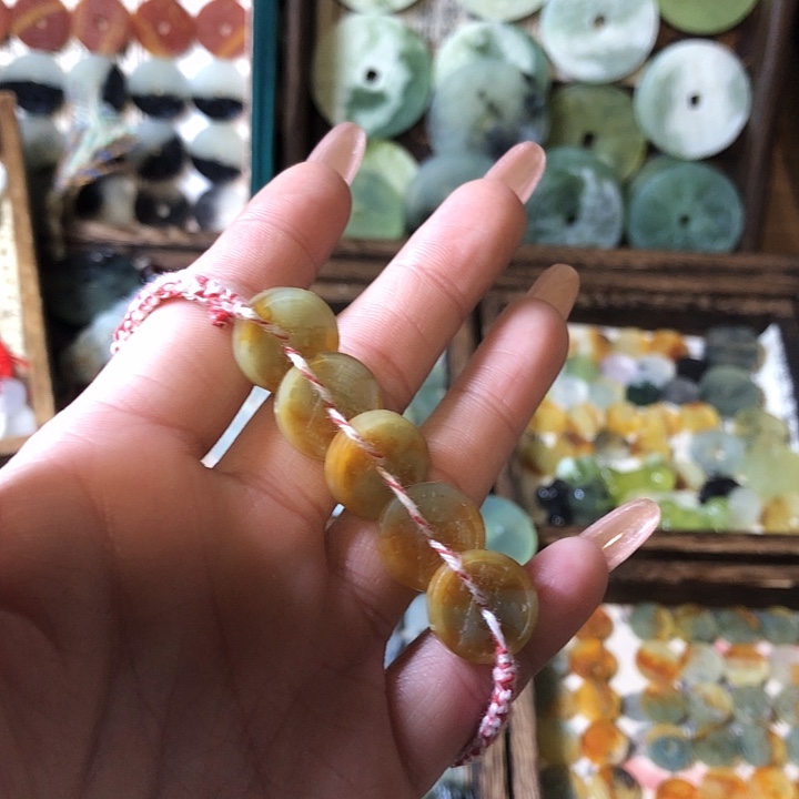 岫玉岫玉五帝钱手链未镶嵌