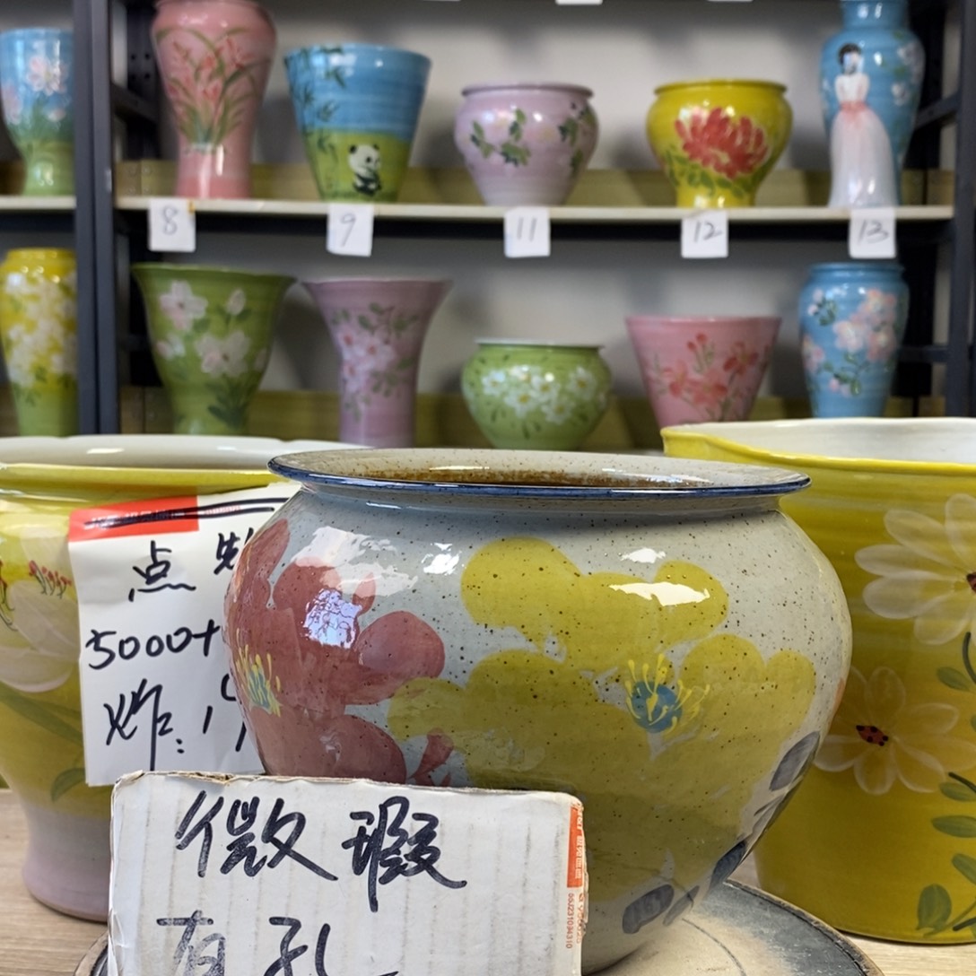 景德镇手工手绘陶瓷花盆