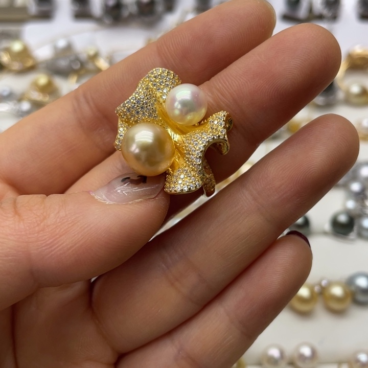 海水珍珠戒指银S925镶嵌