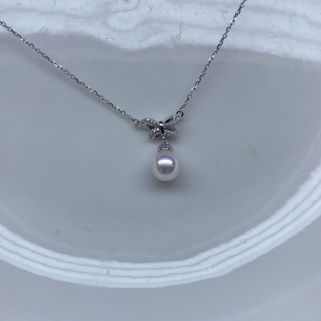海水珍珠银S925镶嵌颈饰