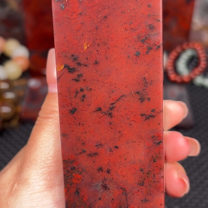 石材桂林鸡血意境摆件，编号:720