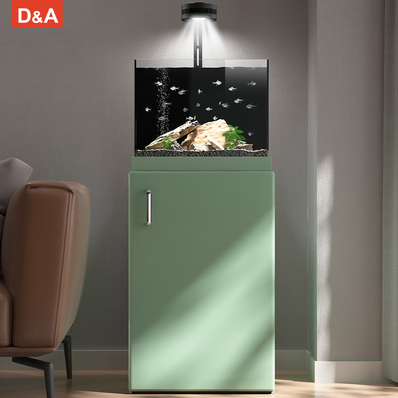 D&A/德克窄溢流小型鱼缸观背青鳉专用缸客厅家用免换水底滤立式