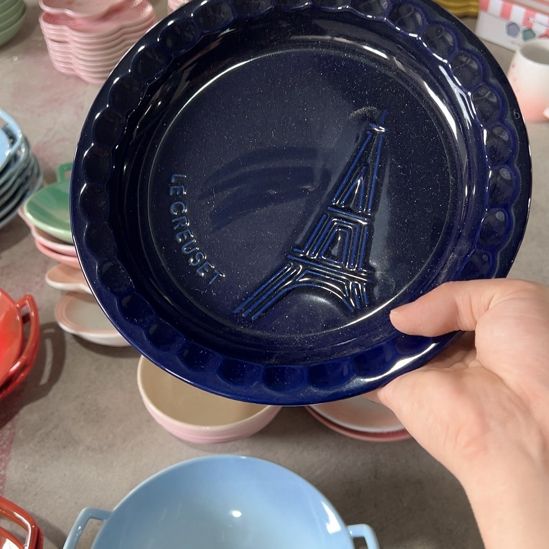 陶瓷 铁塔浅盘 宝蓝色