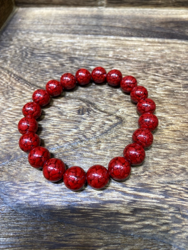 天然辰砂10mm原矿晶体砂朱砂手链