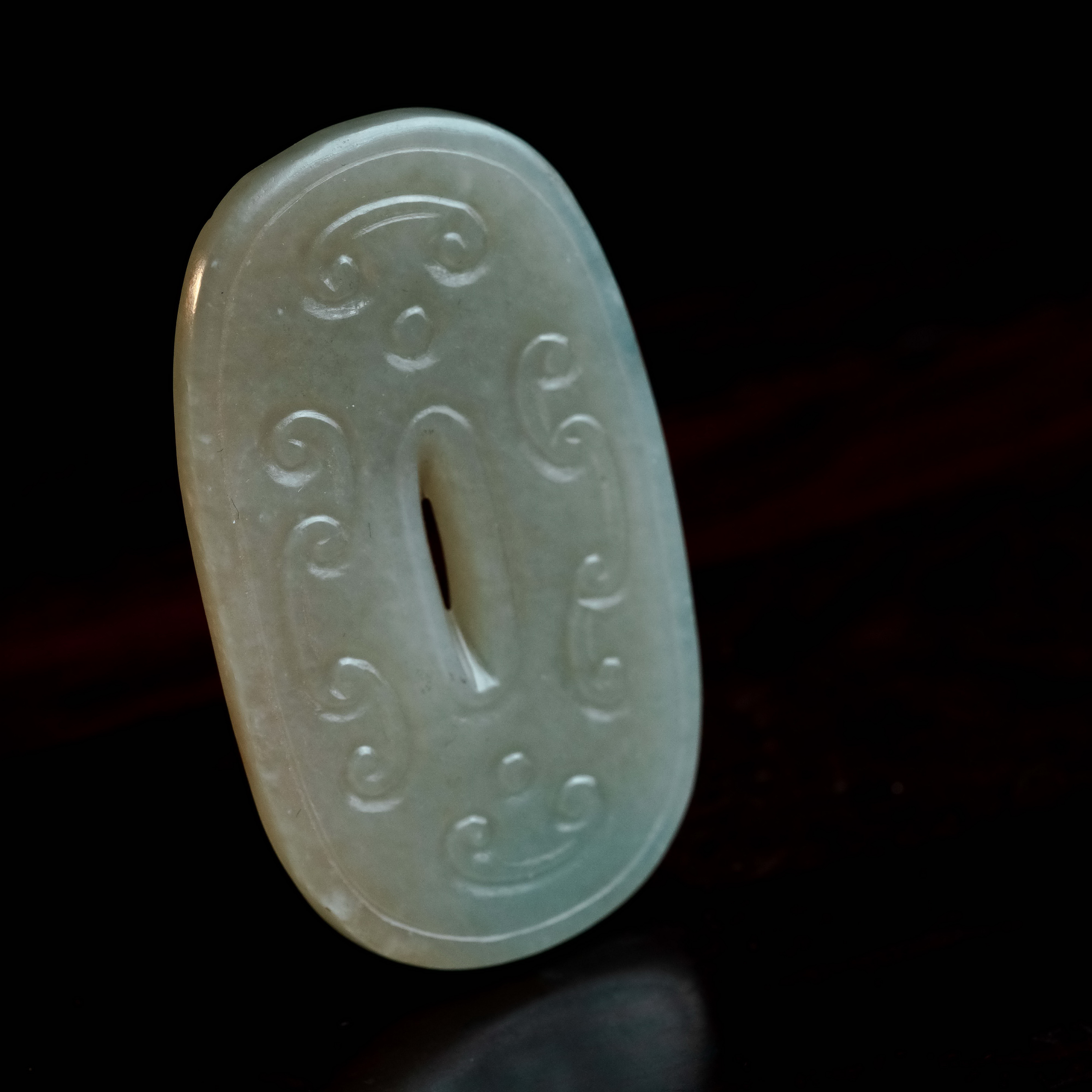 清代和田玉龙纹壁-NX