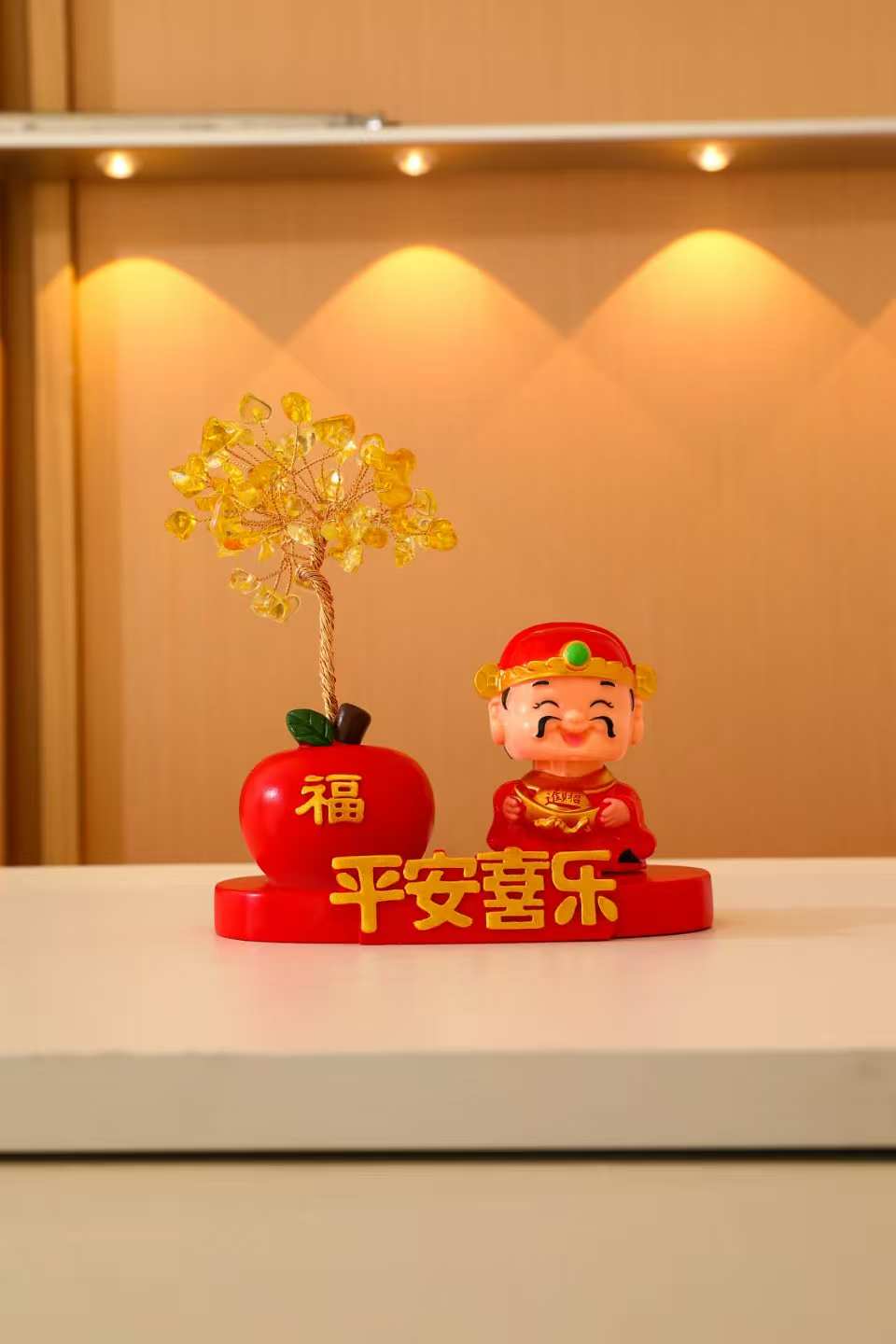 国潮生肖马发财树平安喜乐客厅电视柜办公室家具高档摆件