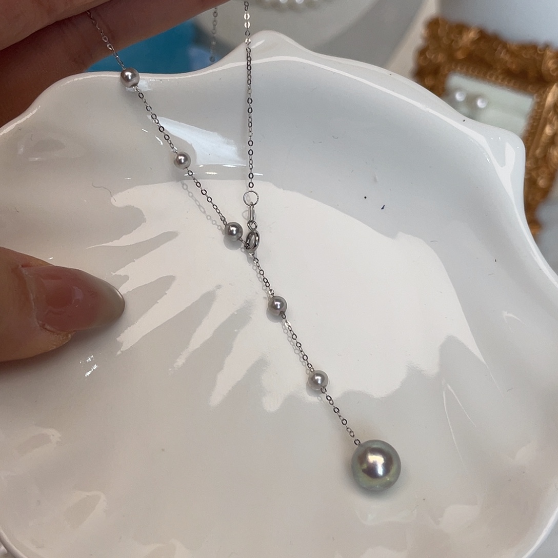 海水珍珠项链18K金镶嵌