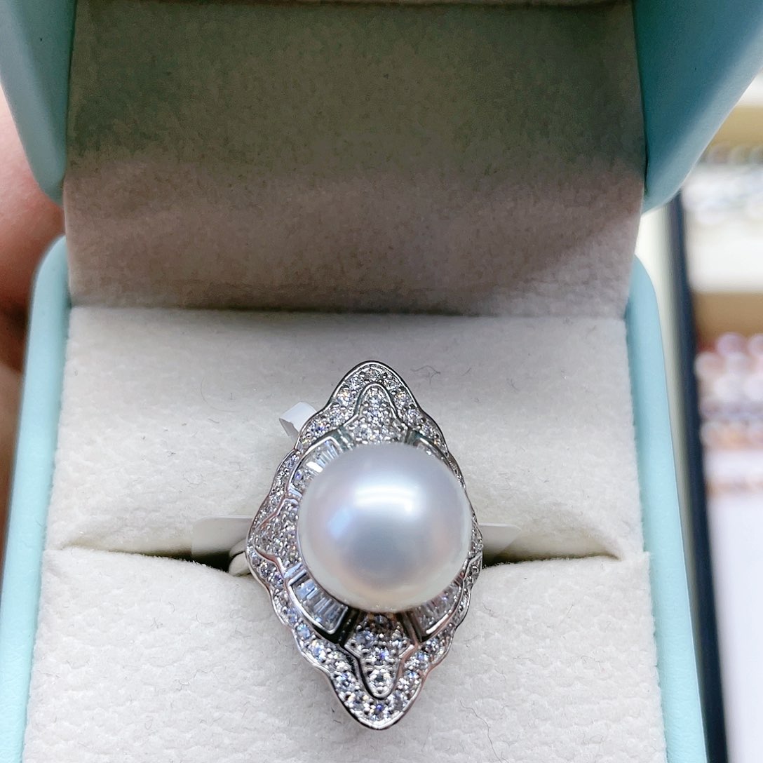 海水珍珠戒指银S925镶嵌