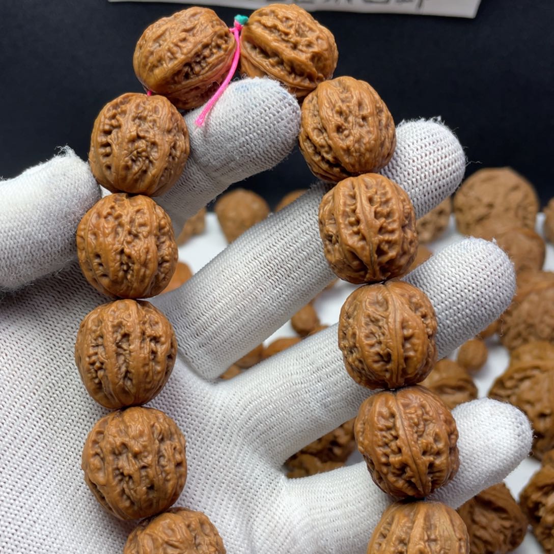 文玩核桃把件21秋籽手串原皮原色