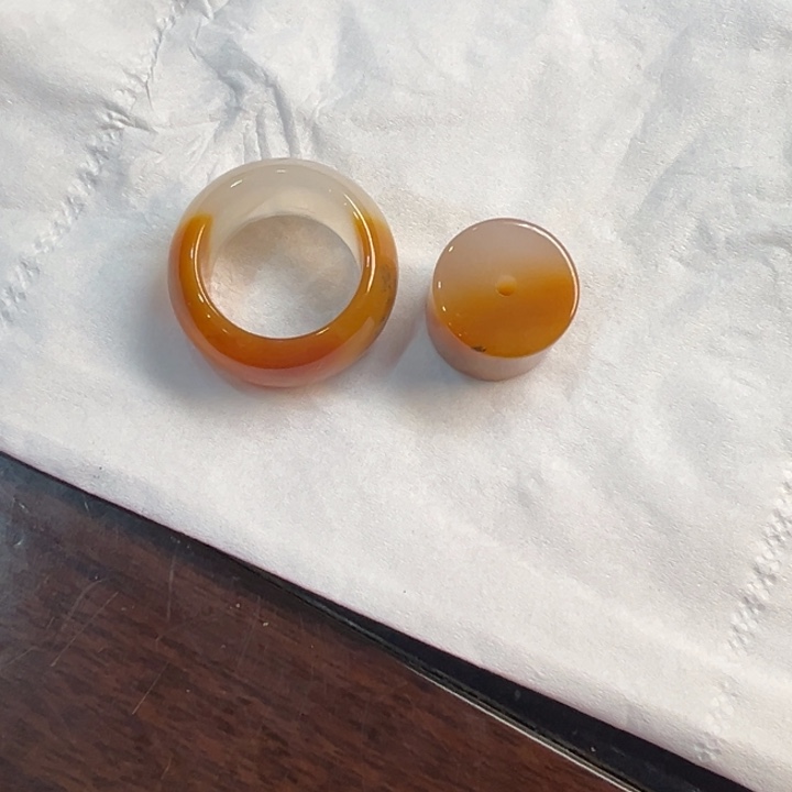 石英质玉（黄龙玉）戒指未镶嵌