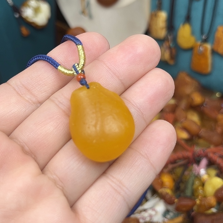 蜜蜡未镶嵌颈饰海漂籽原石吊坠