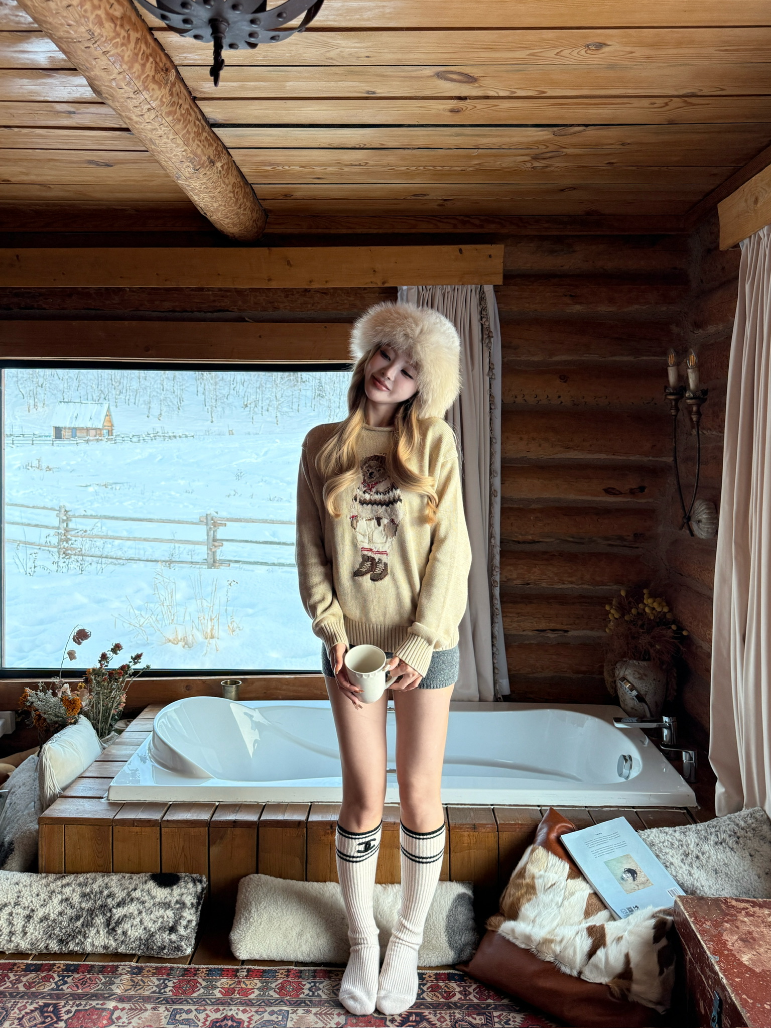 XUEXUE丨100棉 小熊手工刺绣重工时尚针织上衣GD25-ZZ778