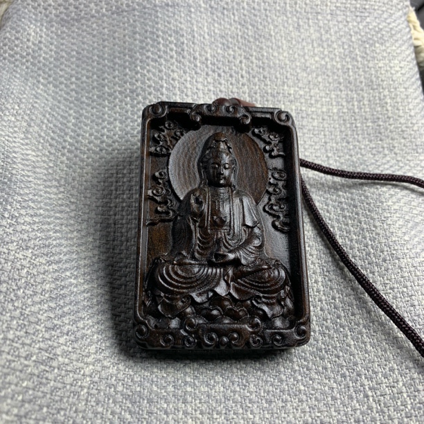 461观音牌 达拉杆沉木雕手工艺