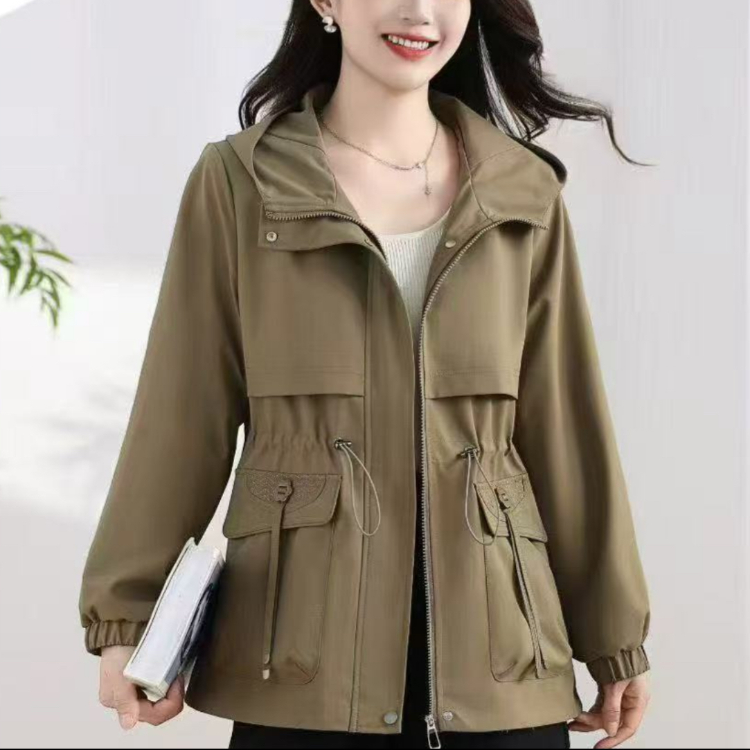 中老年秋冬加厚加绒中长款妈妈装外套派克服风衣