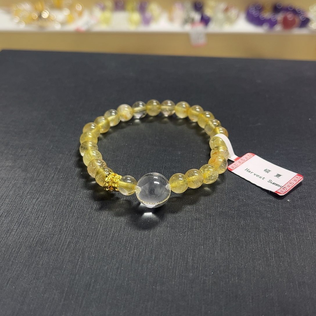 水晶未镶嵌手链金发晶设计款手串