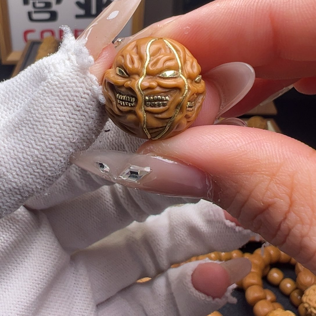 文玩核桃把件镶嵌款一念心魔18➕尺寸全品有正常封口线