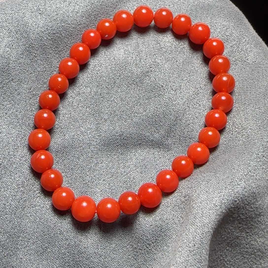 南红玛瑙6+柿子红单圈未镶嵌