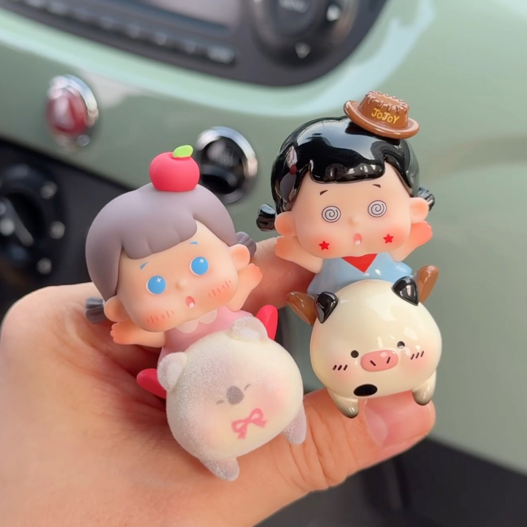【葫芦酱拆】JoJoY啾啾咿萌骑团mini盲盒可爱车载屏幕办公桌面摆件