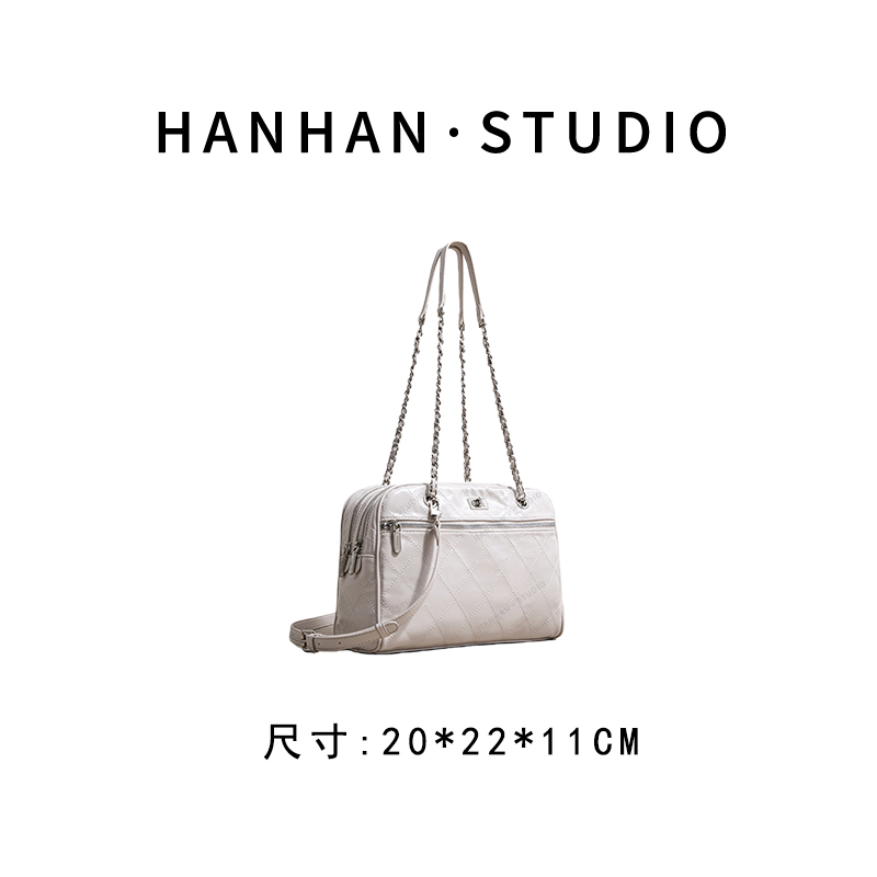 【韩韩甄选】SK-62800-米白 轻奢时尚复古气质百搭单肩腋下女包