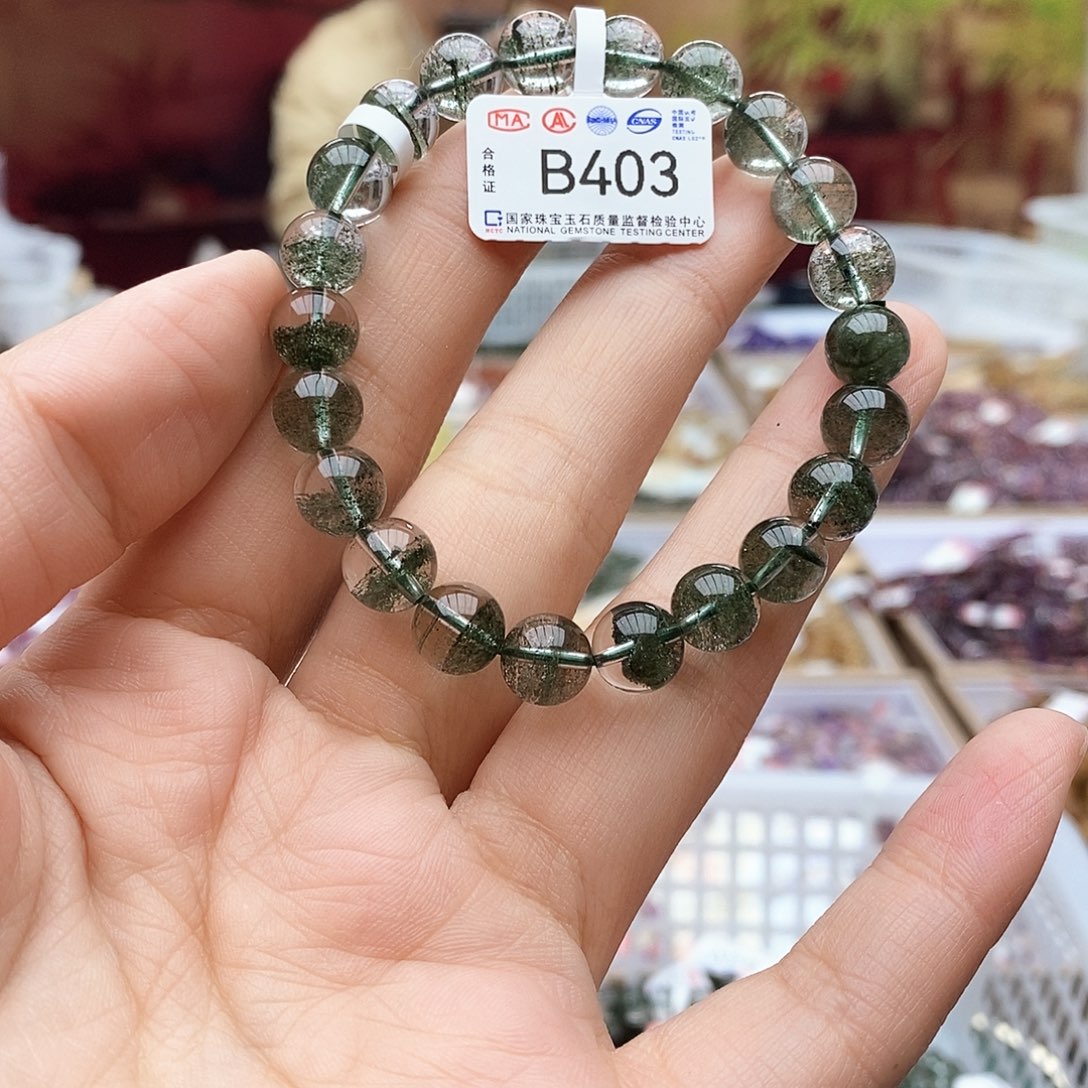 水晶手链未镶嵌B403绿幽灵