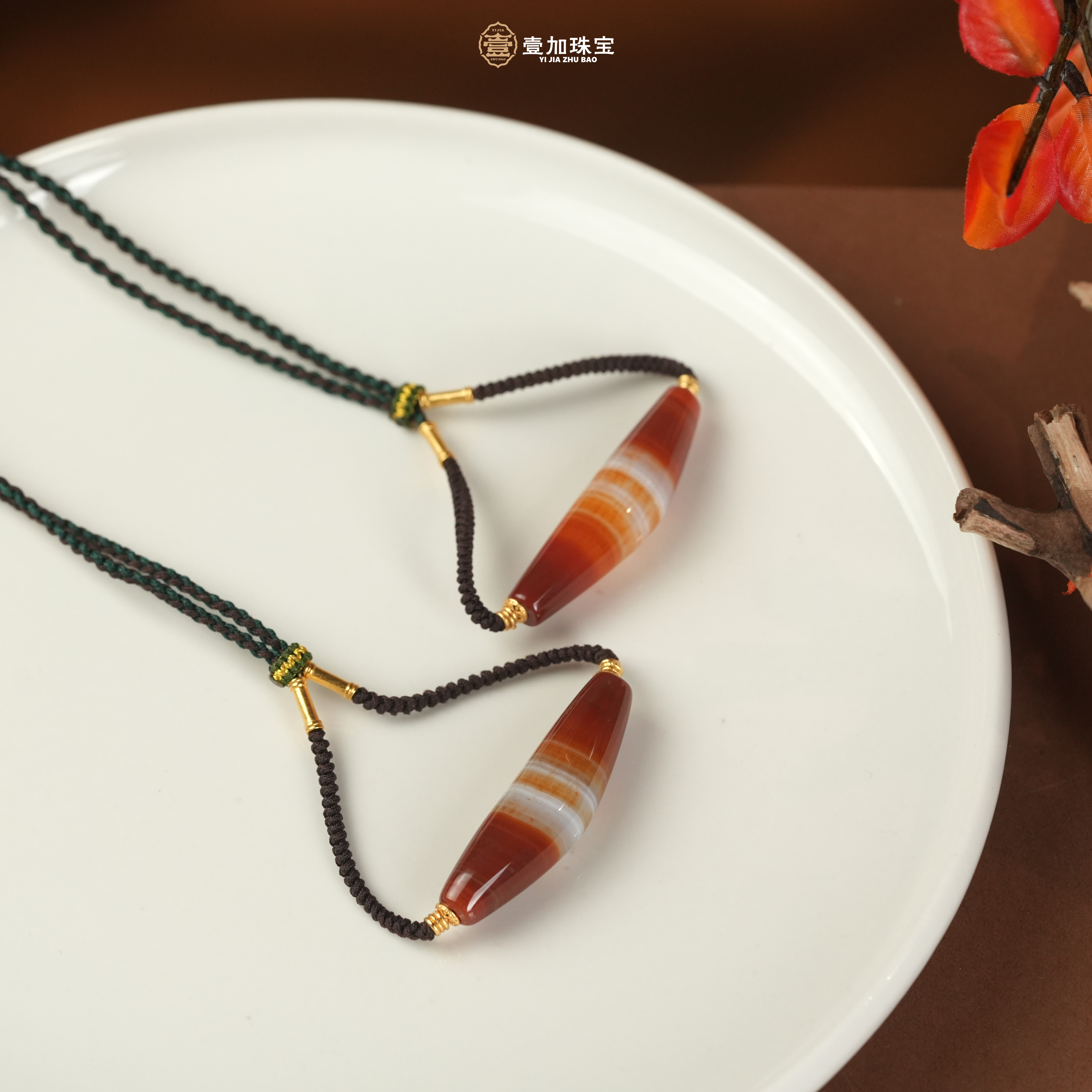 壹加师姐｜手工设计牛气冲天红肉缠丝玛瑙项链多样性发一1463S