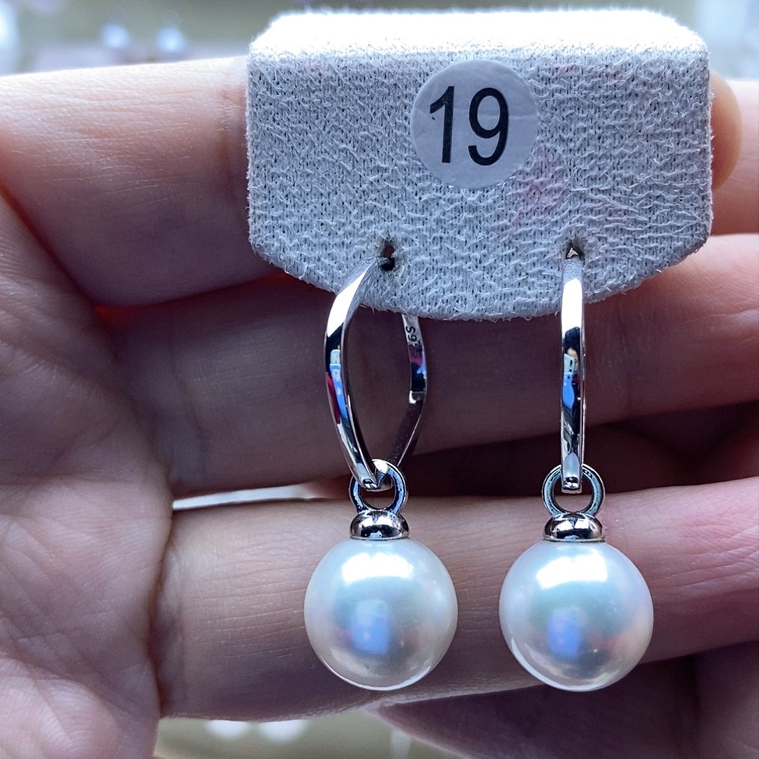 淡水珍珠耳饰银S925镶嵌