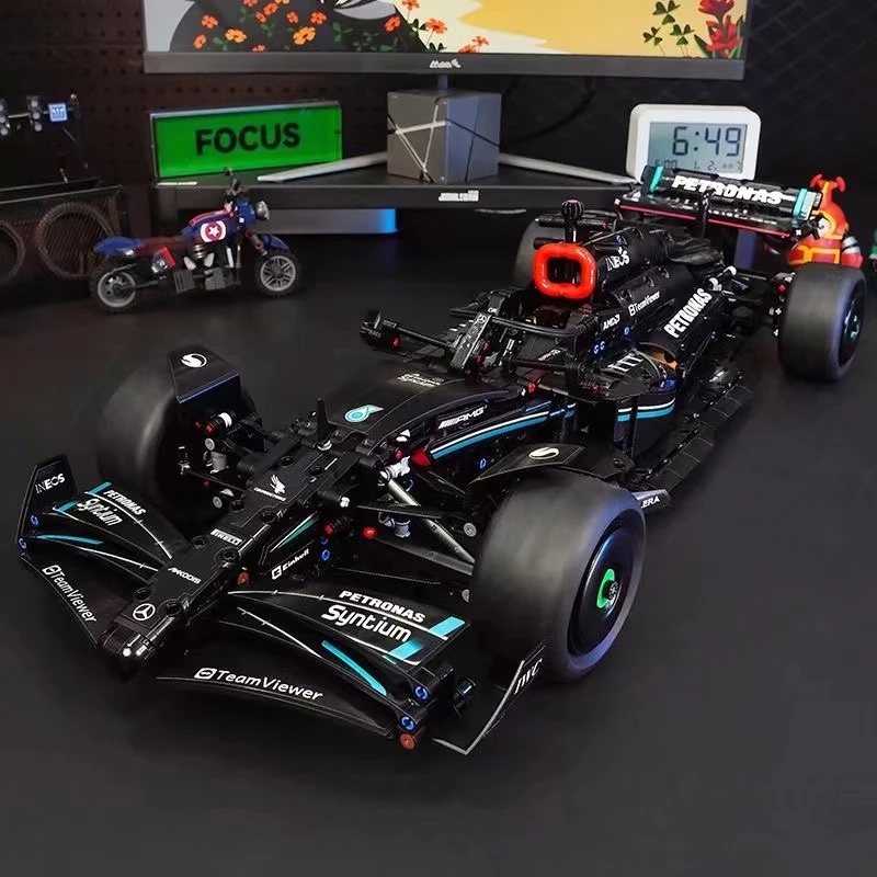 梅赛德斯奔驰F1方程式赛车大型拼装玩具跑车积木男孩礼物积木拼搭