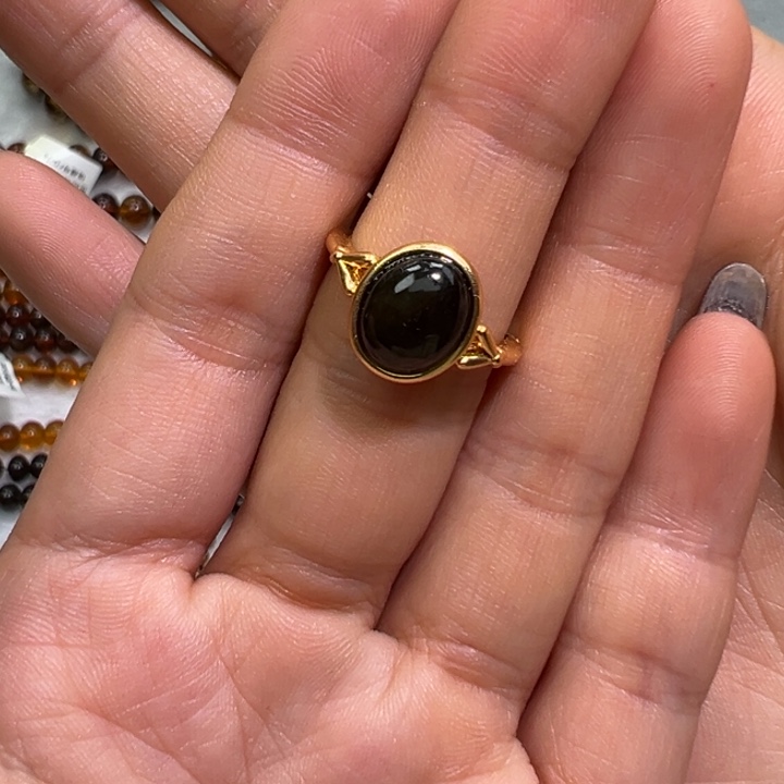 琥珀未镶嵌裸石抚顺琥珀翳珀戒指