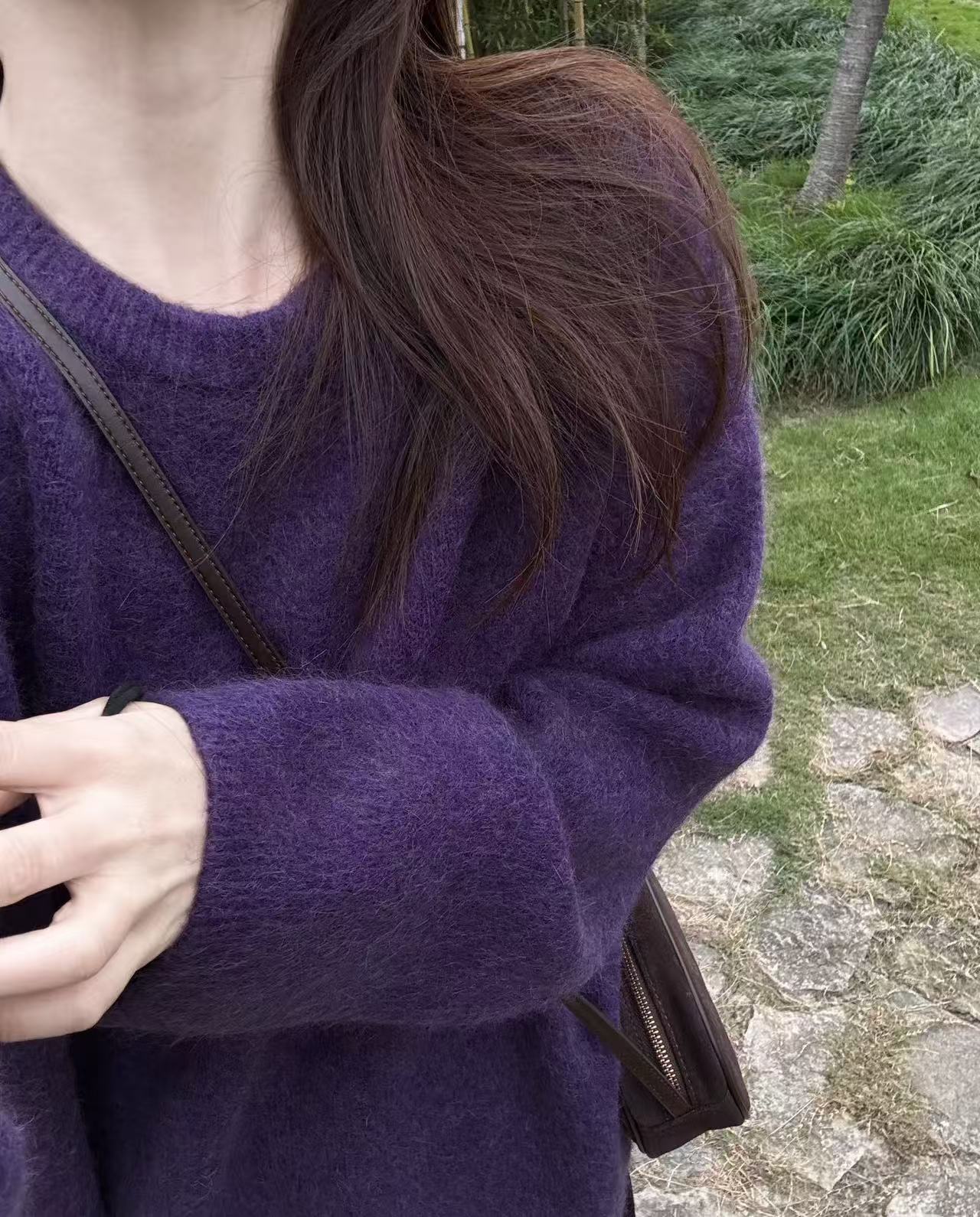 女装针织穿搭宽松慵懒百搭时尚秋冬套头韩版长袖甜美圆领软糯肤