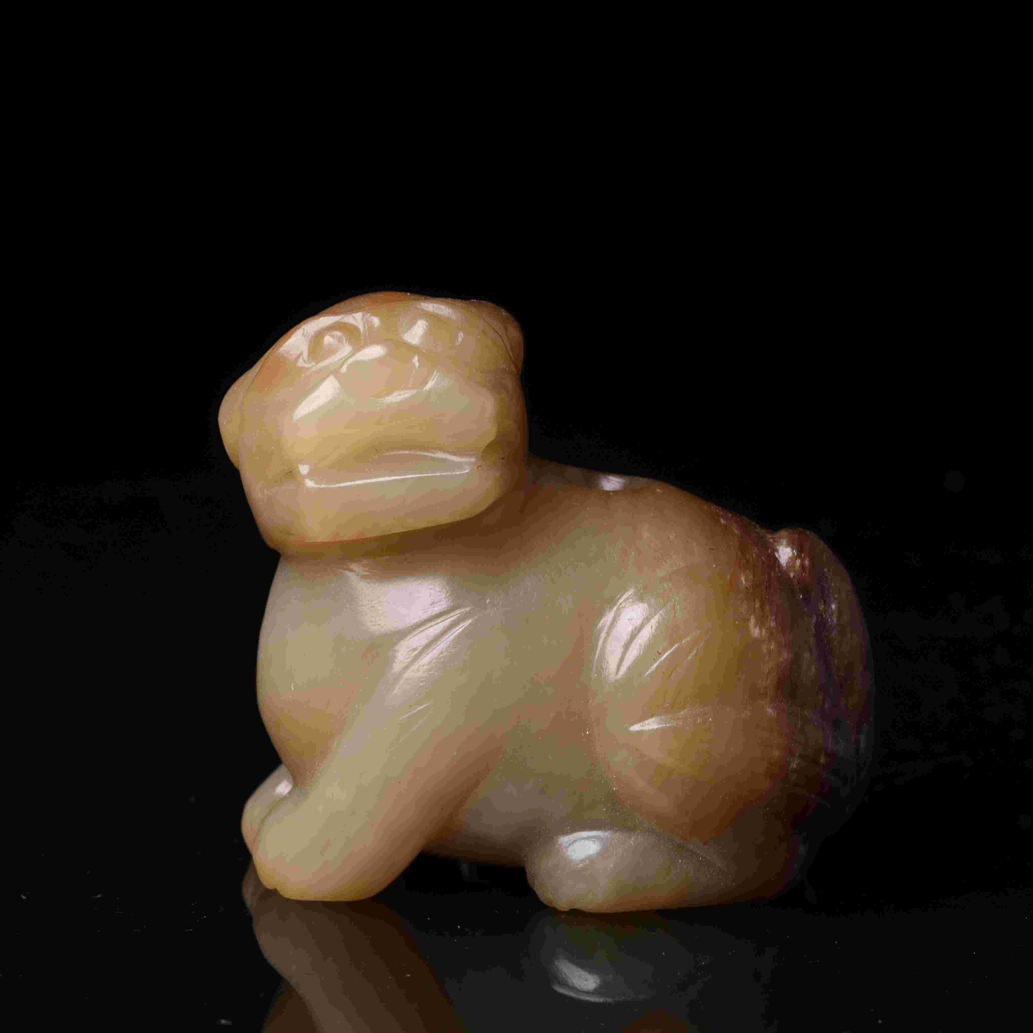 1191明代和田玉瑞兽把件1710