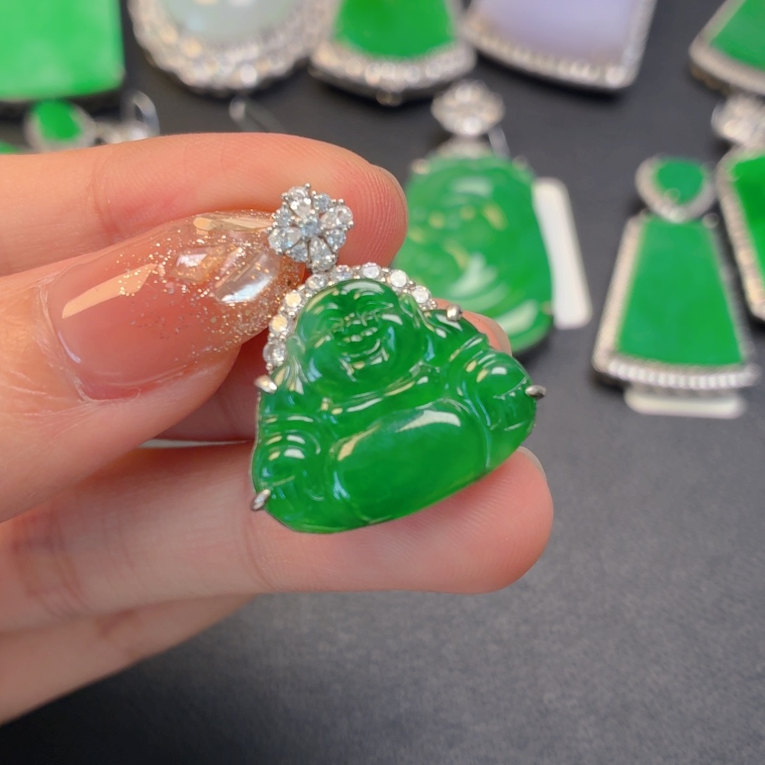 翡翠银S925镶嵌颈饰