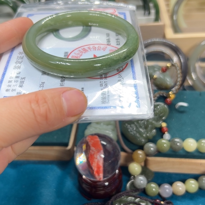 和田玉手镯未镶嵌58.4圈围920