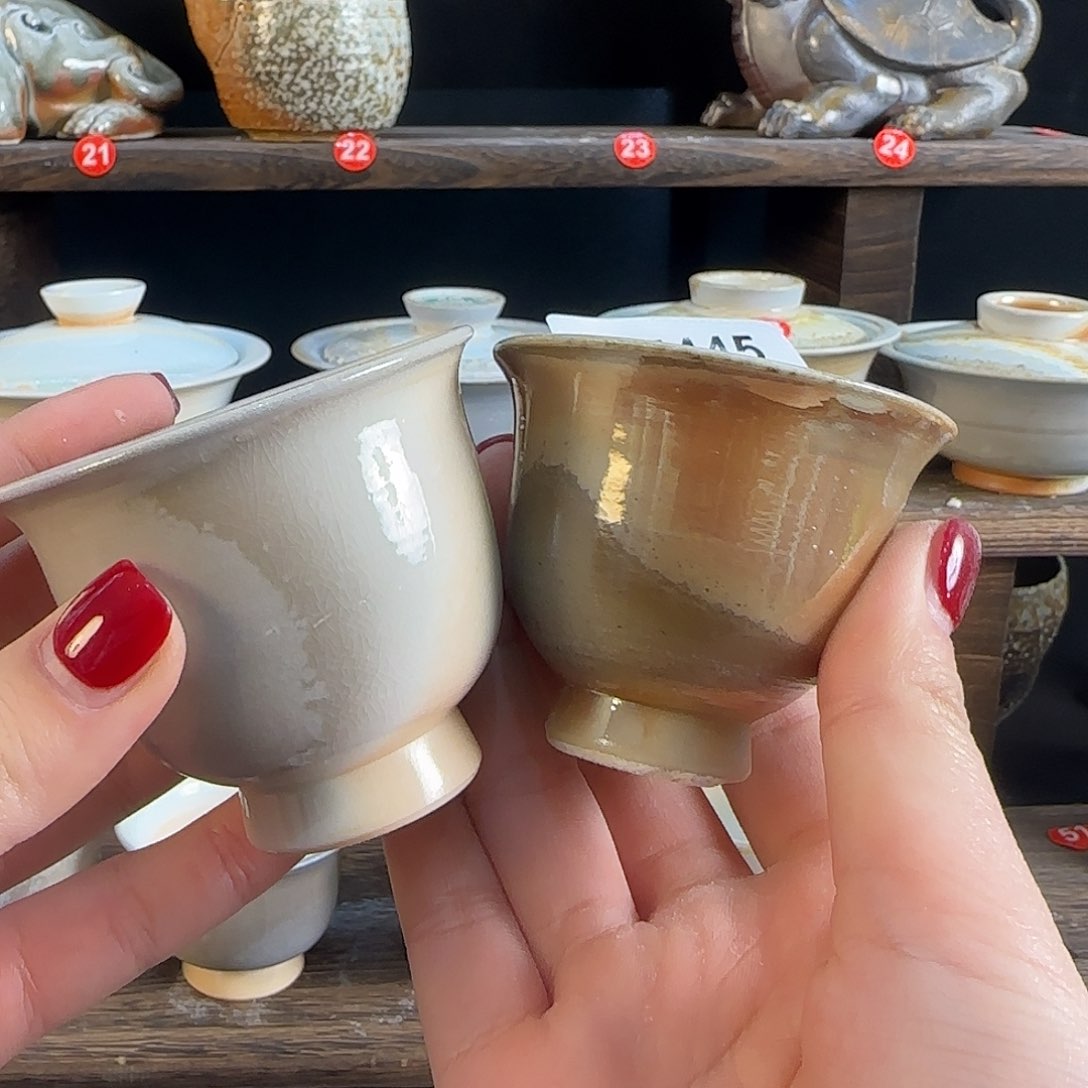 文枫堂纯手工柴烧楠*高白杯子