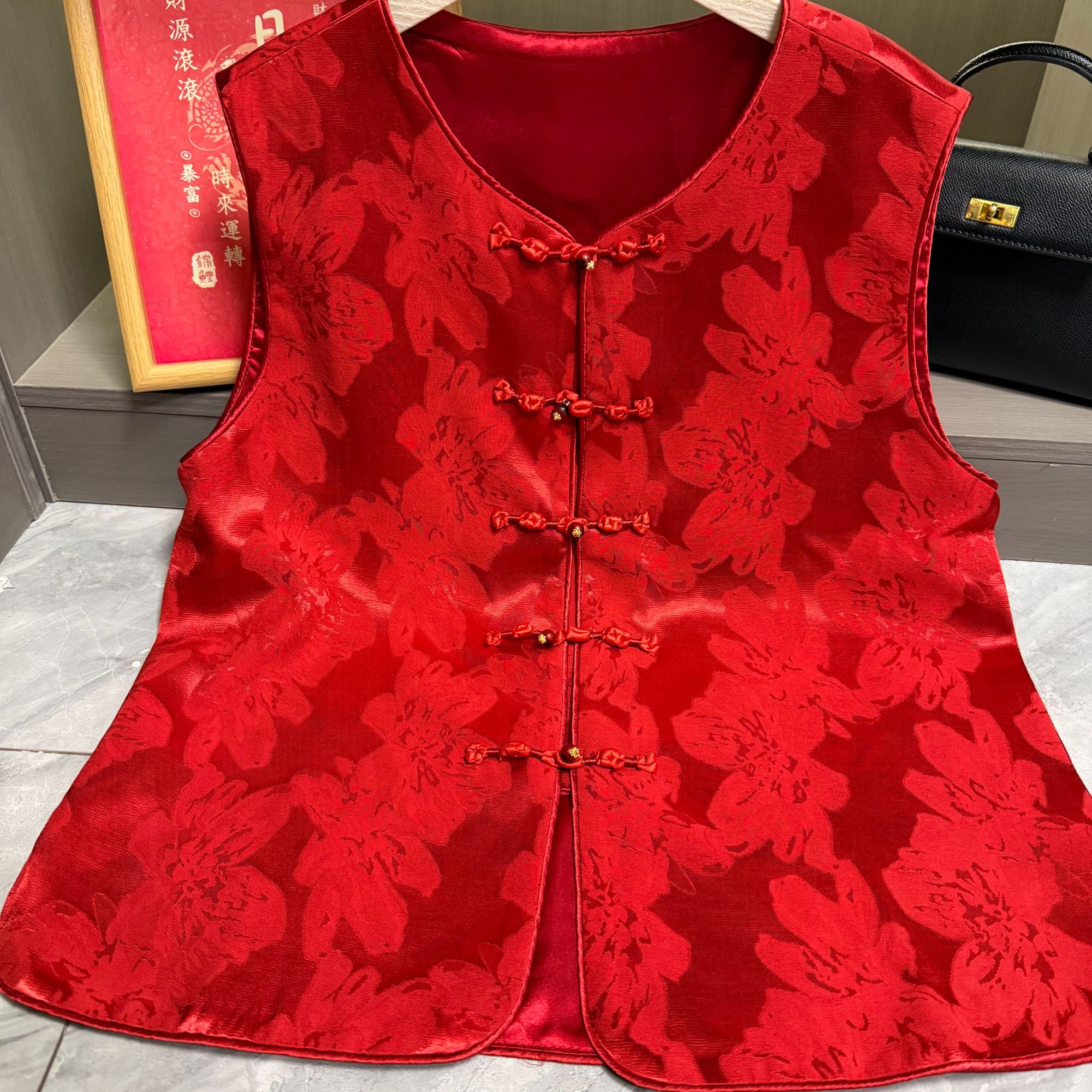 网红民族风夏季新中式冬季马夹秋季刺绣印花提花无袖马甲