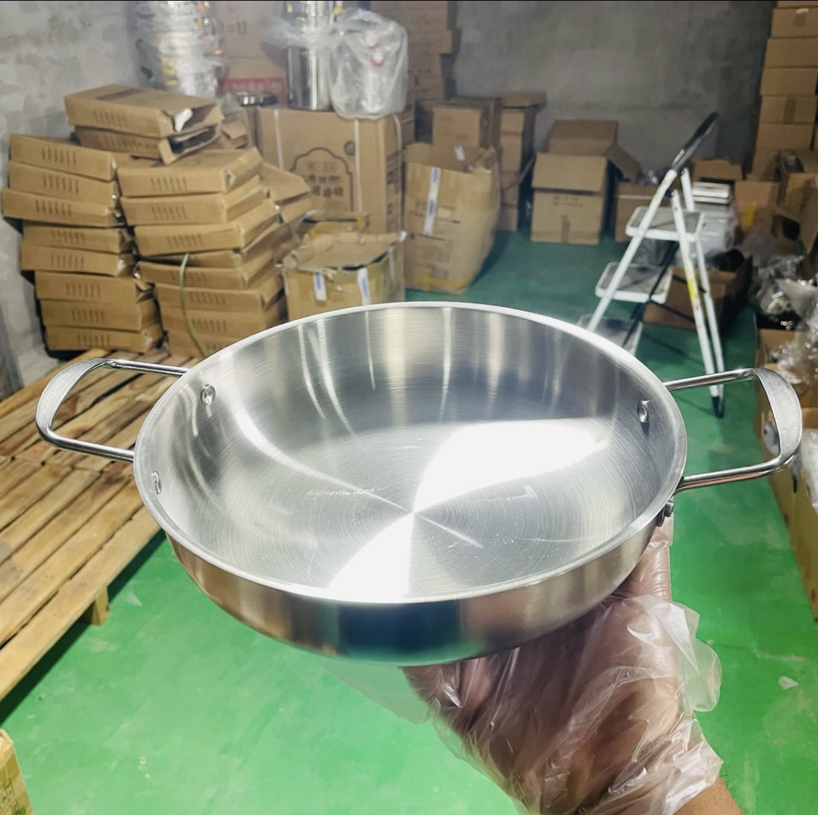 银色24cm拉面海鲜盘1个银色