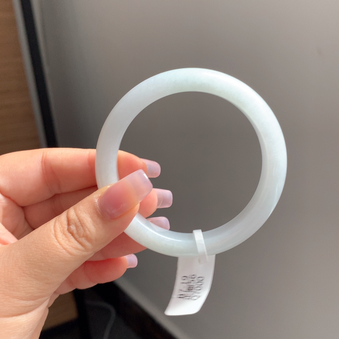 翡翠手镯未镶嵌18 56白冰正圈