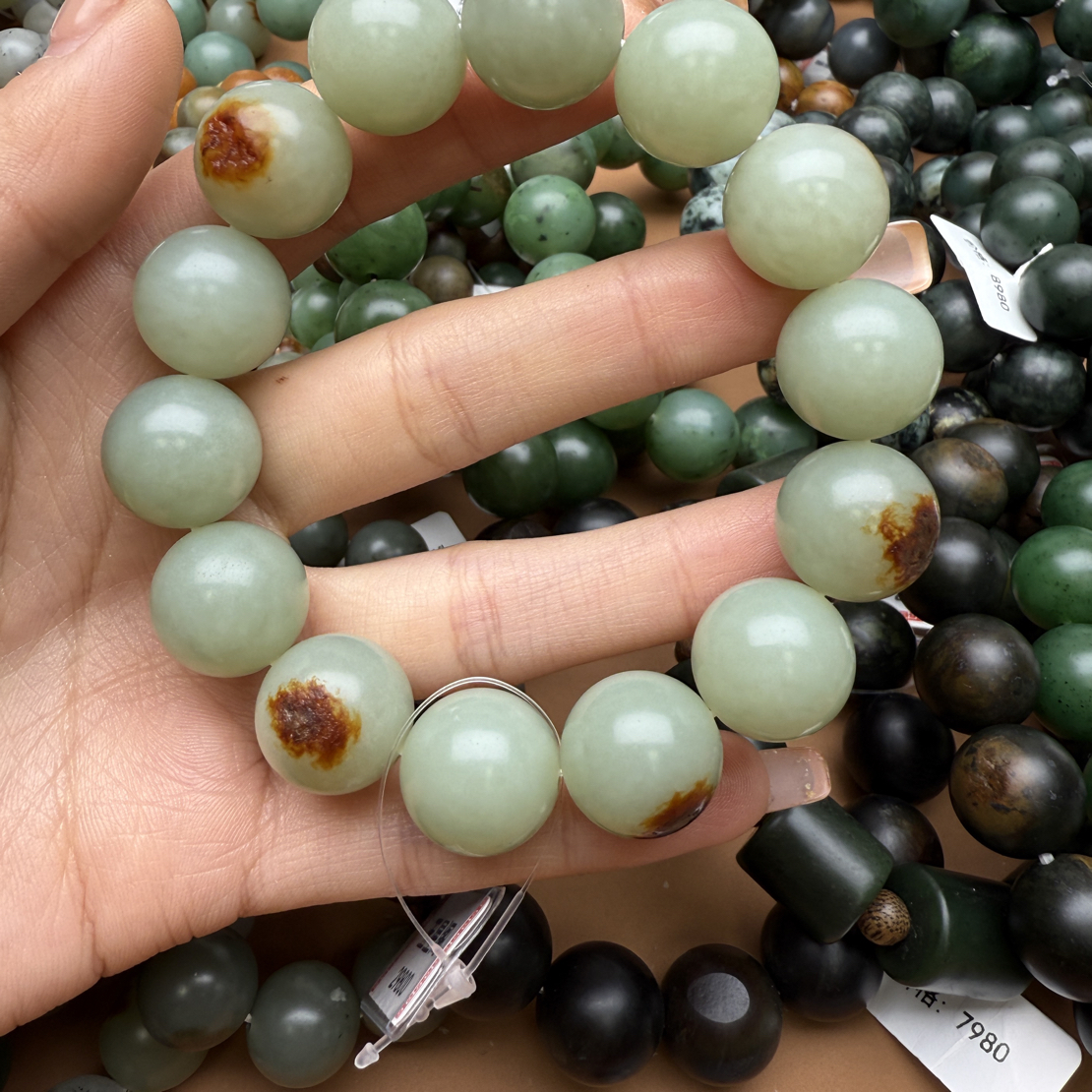 和田玉手串1220z拍一发一