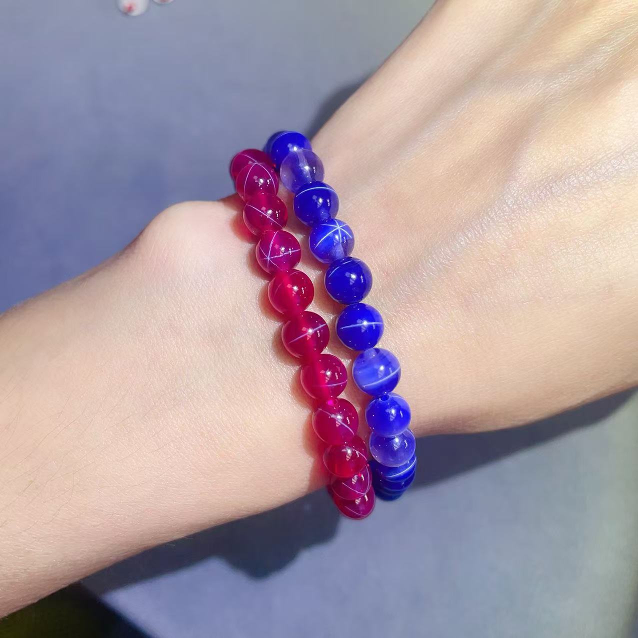 培育红宝石实验室培育星光宝石手链6mm