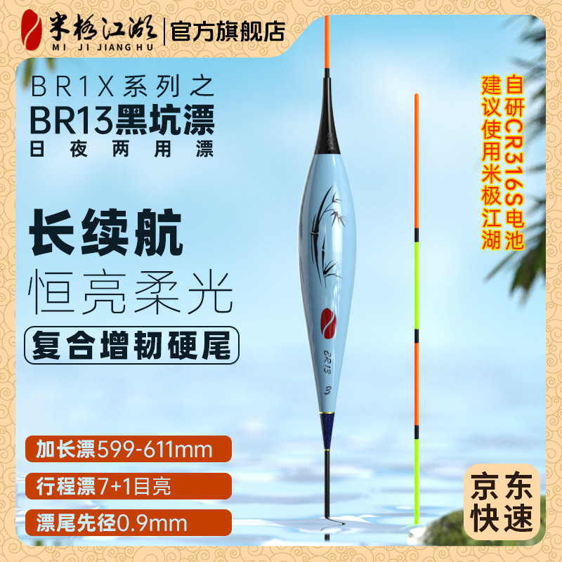 米极江湖BR13黑坑竞技电子夜光漂子偷驴混养鱼漂专业垂钓渔具