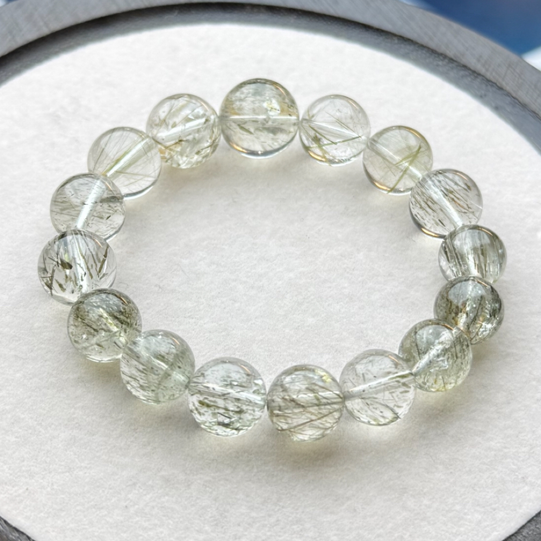 天然绿超七水晶手串成品多样性发货绿发晶单圈手链