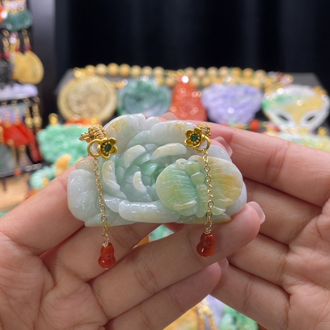 翡翠颈饰未镶嵌代编织