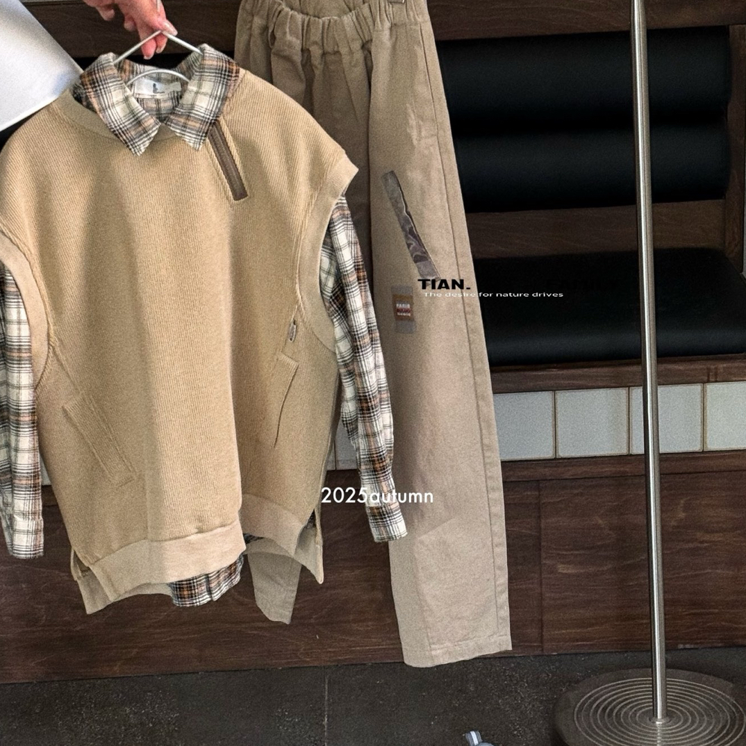 套头休闲风套装纯色春秋常规男风格字母男女通用B类上衣秋季秋冬