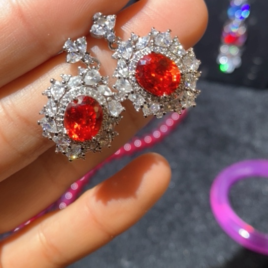 红宝石戒指银S925镶嵌