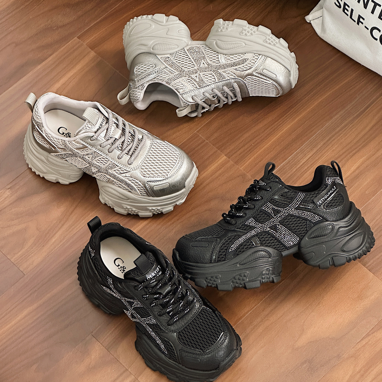 秋冬新款36930轻奢闪耀老爹鞋女鞋老爹鞋运动鞋透气时尚