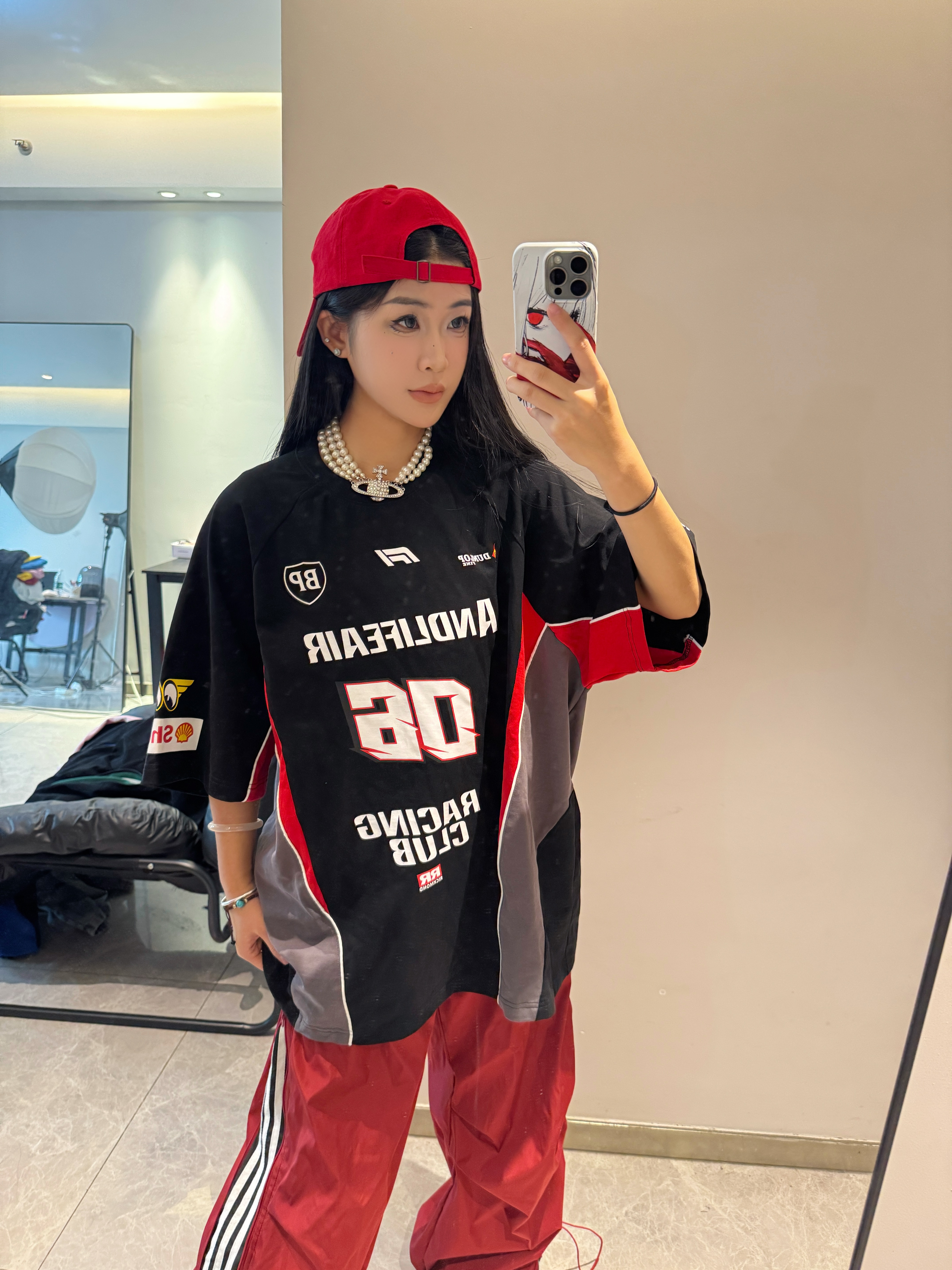 ANDLIFE品牌撞色拼接06号赛车短袖原创国潮夏季男女T恤街舞