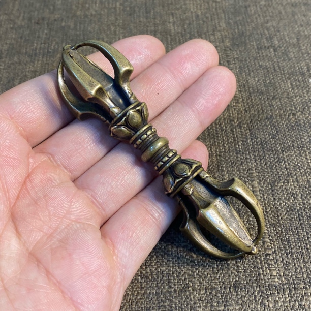 纯铜黄铜金刚杵摆件收藏9.5厘米