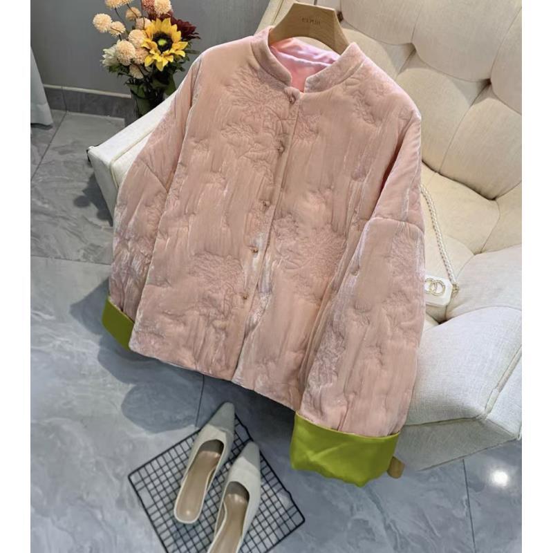 【棉服】落花流水--新中式加棉设计师高定轻奢宽松休闲复古圆领国潮