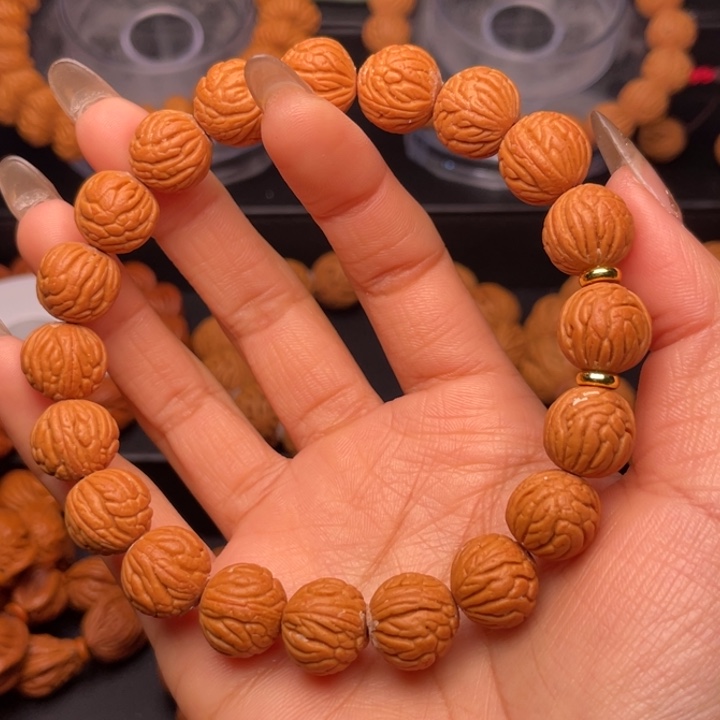 桃核手串1.3尺寸聚宝盆（21号链接）